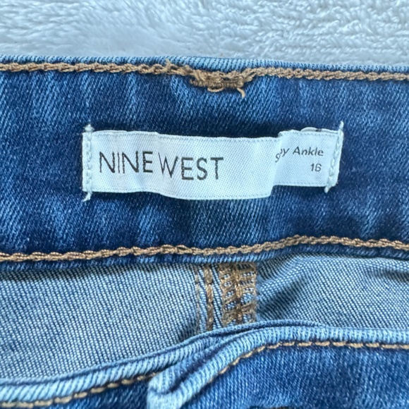 Nine West Button Fly Skinny Ankle Dark Wash High Rise Jeans Size 16-Free Ship - Picture 3 of 5